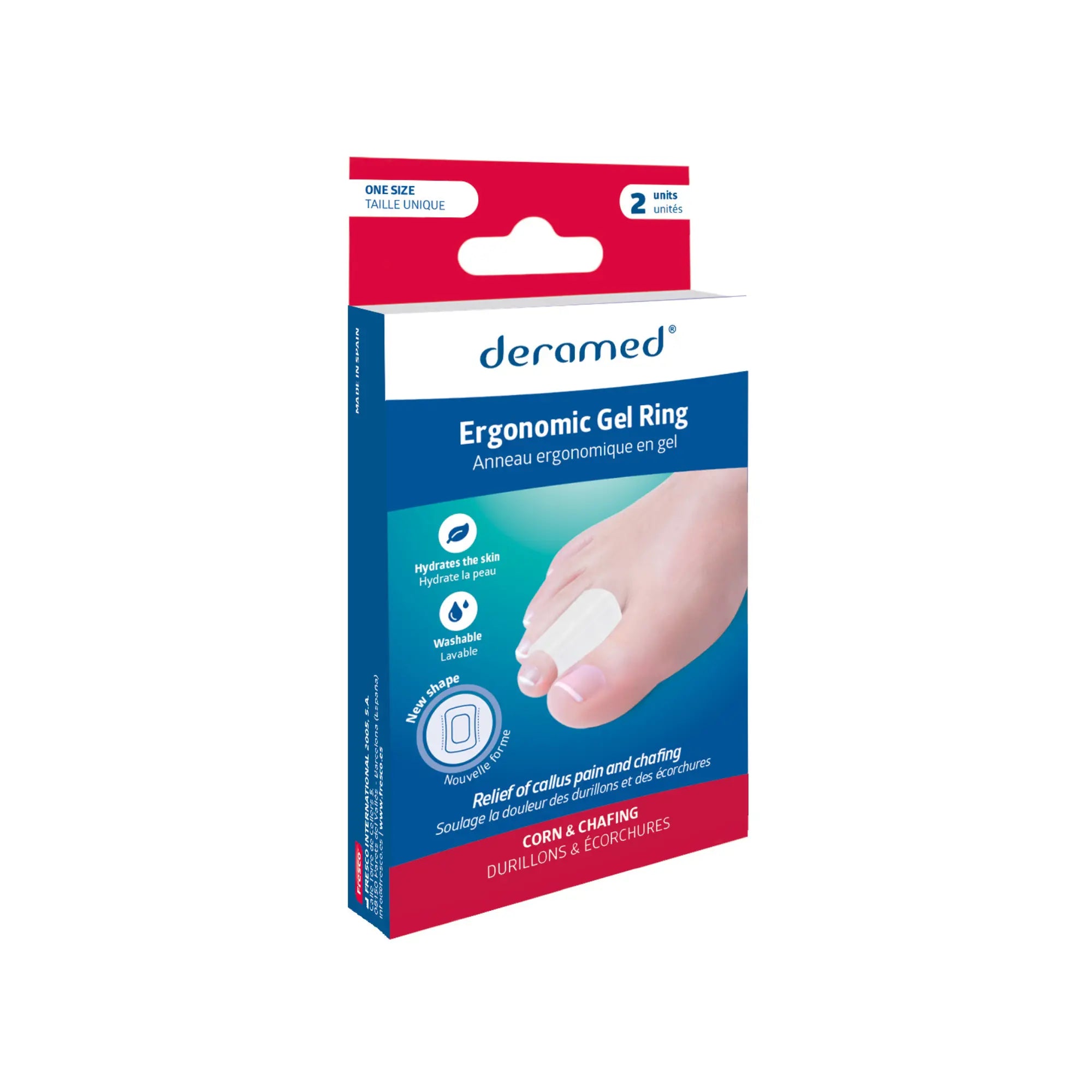 2 Ergonomiske gel tåbeskyttelsesringe - one size - Deramed® Fresco Podologia 