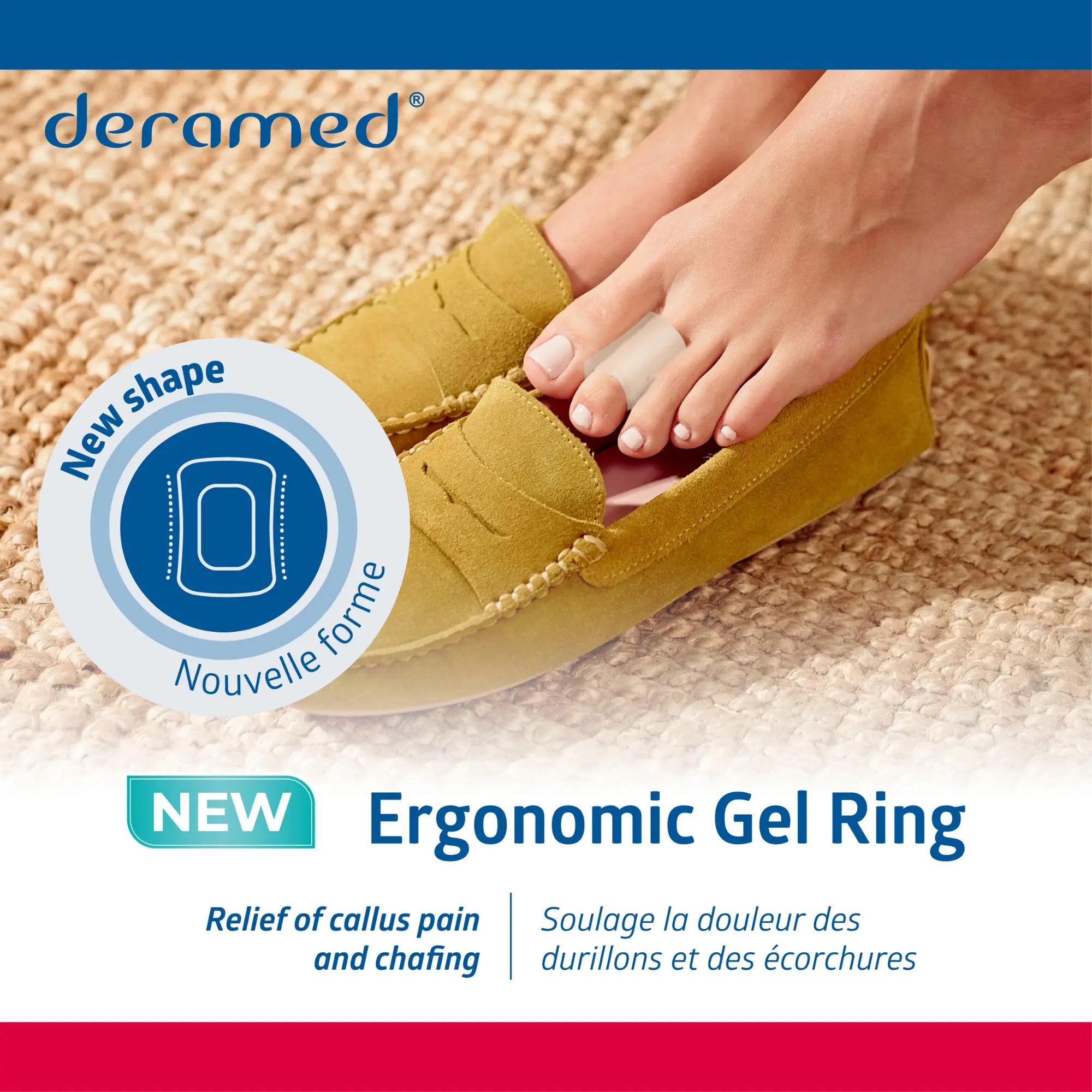 2 Ergonomiske gel tåbeskyttelsesringe - one size - Deramed® Fresco Podologia 