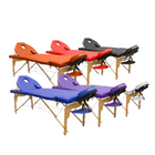 Sammenklappelig massagebriks i træ 186 x 66 cm med tilbagelænet ryglæn - 6 farver