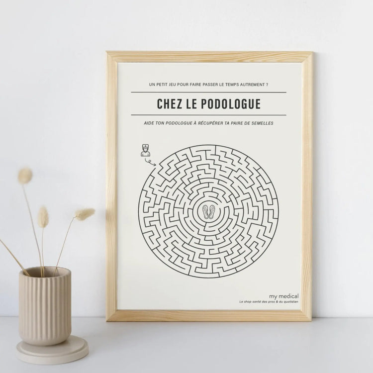 Affiche décorative labyrinthe - Salle d'attente cabinet pédicurie-podologie My Podologie  30 x 40 cm