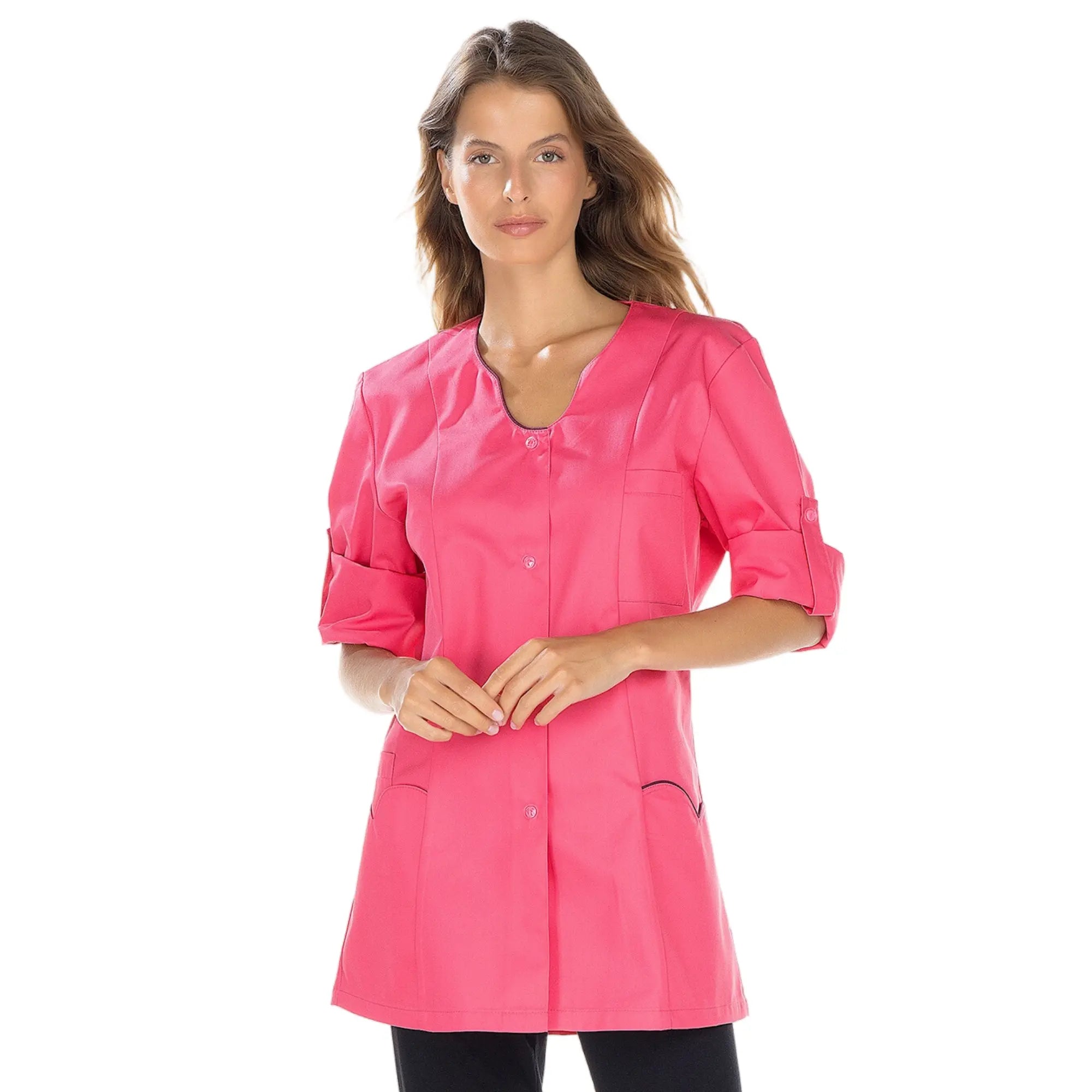 Anaïs - Tunic - Long Sleeves - Women - 75cm My Blouse Sergé-Fushia-Iris-T6-XXXL
