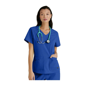 Aura - V-hals tunika - Damer - Grey's Anatomy Stretch Grey's Anatomy  Royal Blue / XL