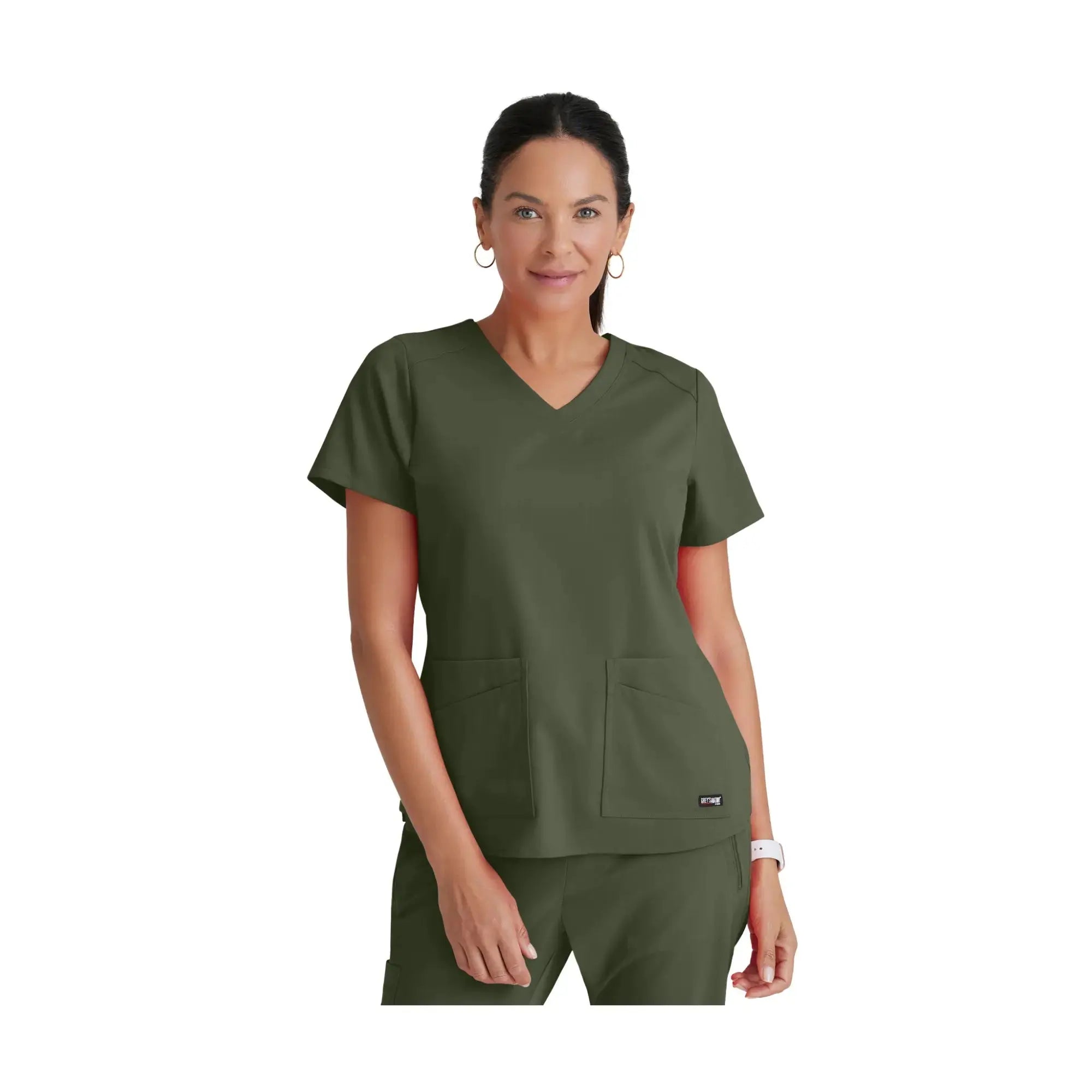 Aura - V-hals tunika - Damer - Grey's Anatomy Stretch Grey's Anatomy  Olivengrøn / XL