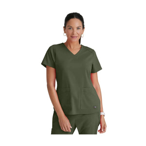 Aura - V-hals tunika - Damer - Grey's Anatomy Stretch Grey's Anatomy  Olivengrøn / XL
