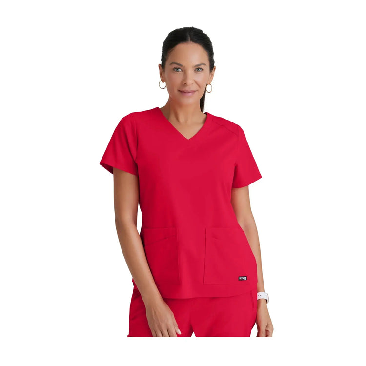 Aura - V-hals tunika - Damer - Grey's Anatomy Stretch Grey's Anatomy  Rød / XL