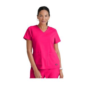 Aura - V-hals tunika - Damer - Grey's Anatomy Stretch Grey's Anatomy  Pink Fuchsia / XL