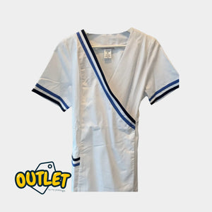 Blouse femme - Taille S - My Blouse // Fin de série My Podologie  Claudia - sergé blanc/bleu marine