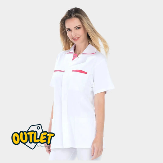 Damebluse - Størrelse S - My Bluse // Slut på serien My Podologie  Cyrille - hvid/fuchsia