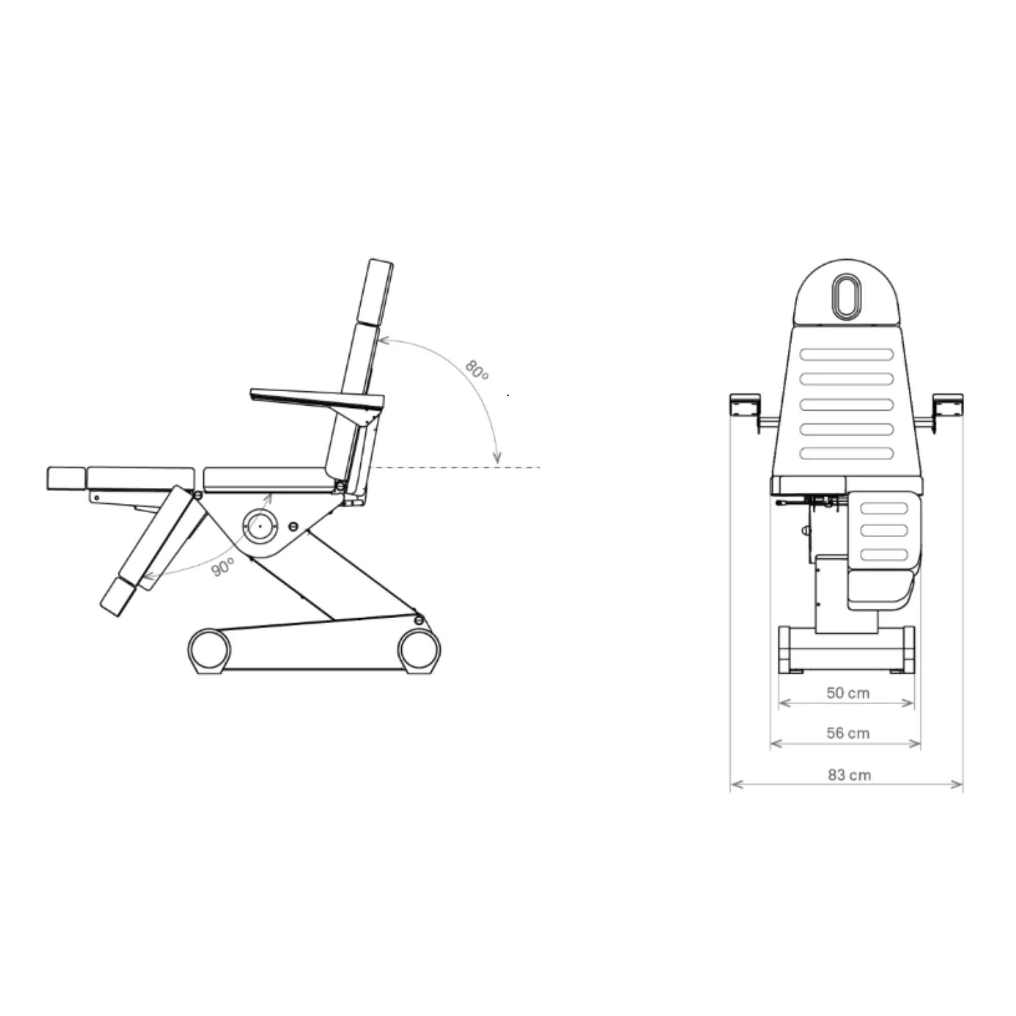 Fauteuil de pédicurie Électrique - 3 moteurs - 2 coloris - B-Light 503 - Weelko Naggura 