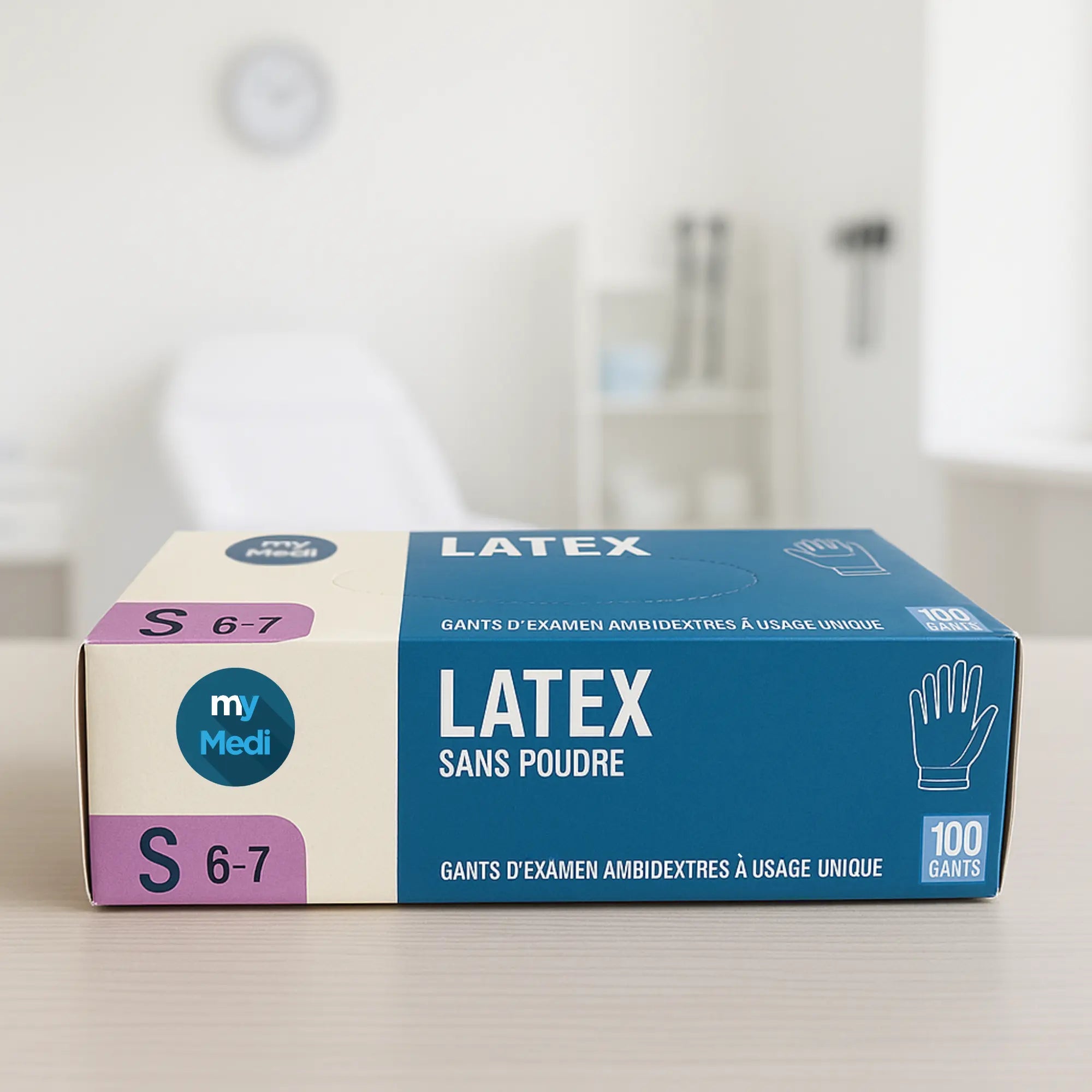 Gants d'examen - Latex - Sans poudre - Ambidextres - Boite de 100 - My Médical My Medical 