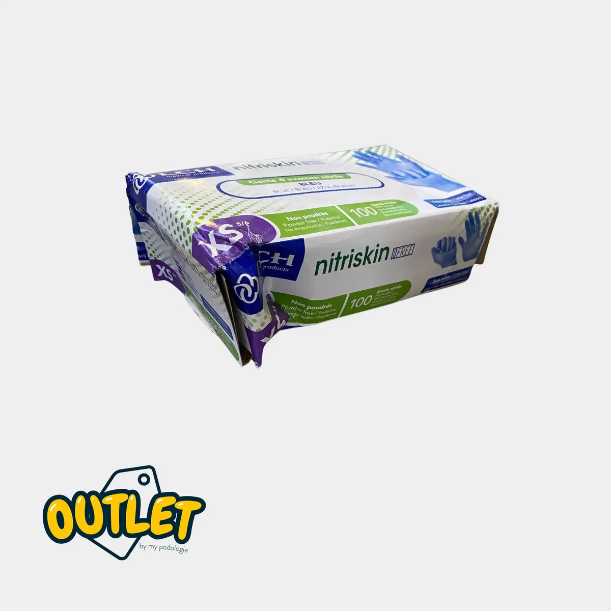 Undersøgelseshandsker - Nitril - Pulverfri - Ambidextrous - Æske med 100 stk - My Podology // Clearance Clearance 