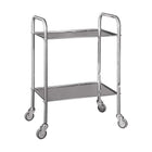 Sokkelbord i rustfrit stål - 2 bakker - 40 x 60 cm - CARINA MEDICAL