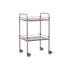 Sokkelbord i rustfrit stål - 2 bakker - 90 x 55 x 80 cm - Aftagelige gallerier