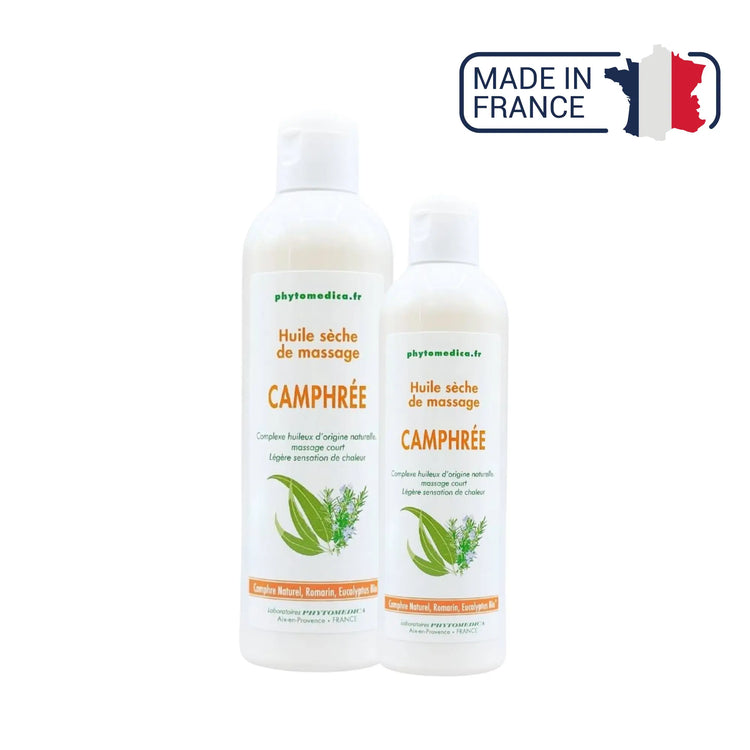 Tør massageolie - kamfer - to kapaciteter - Phytomeda Laboratoires Phytomedica 