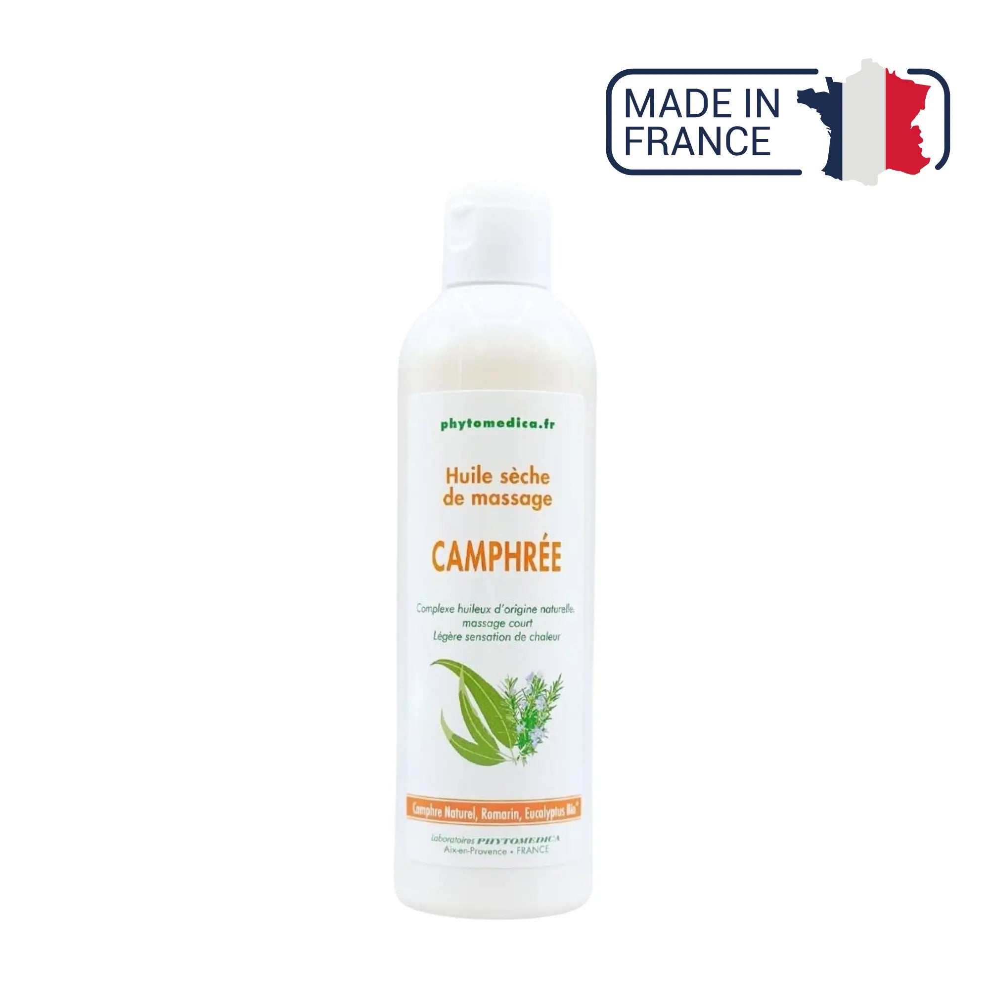 Tør massageolie - kamfer - to kapaciteter - Phytomeda Laboratoires Phytomedica 