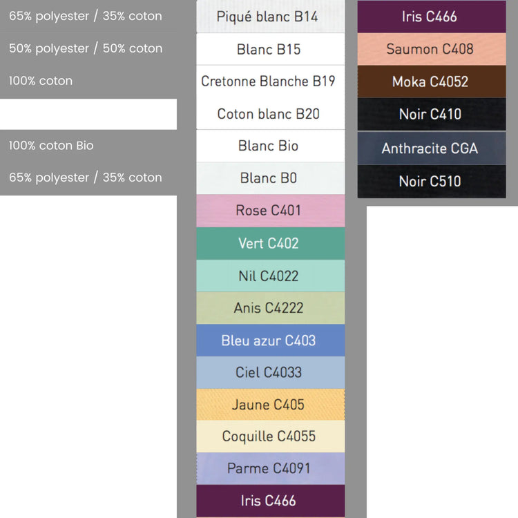 Manu - Pantalon PC Blanc - Mixte - Ceinture élastique - Sans poche My Blouse 