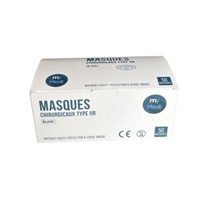 Masque chirurgical - 3 plis de type IIR - Norme EN14683 - Certification CE - Boîte de 50 masques - 3 coloris - My Médical My Medical 