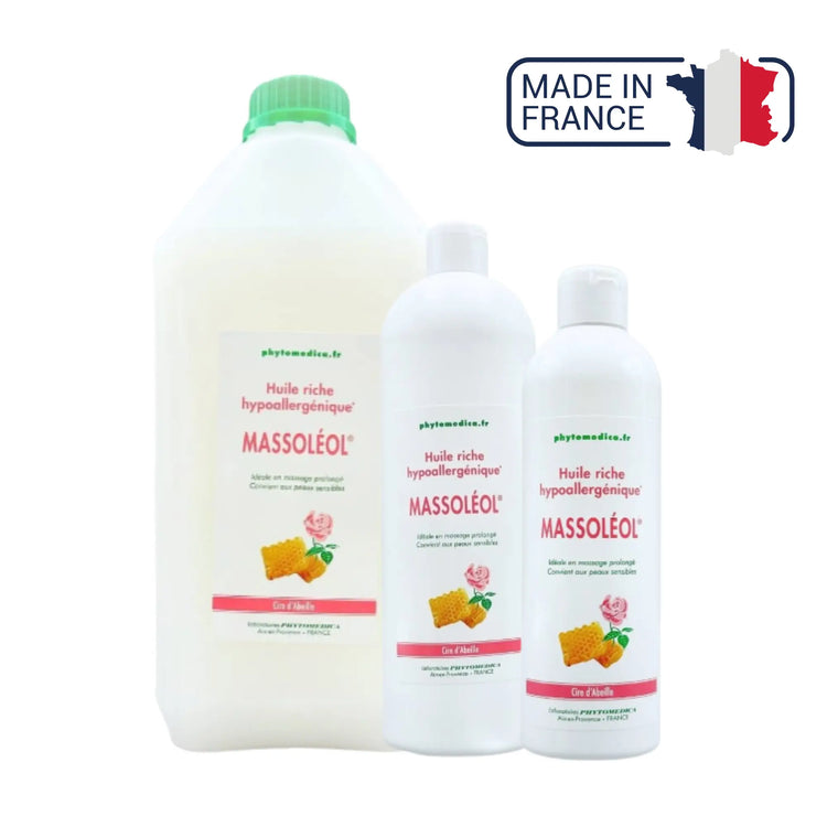 Massoléol® - Huile riche de massage neutre hypoallergénique - Parfum Rose - Phytomedica Laboratoires Phytomedica 