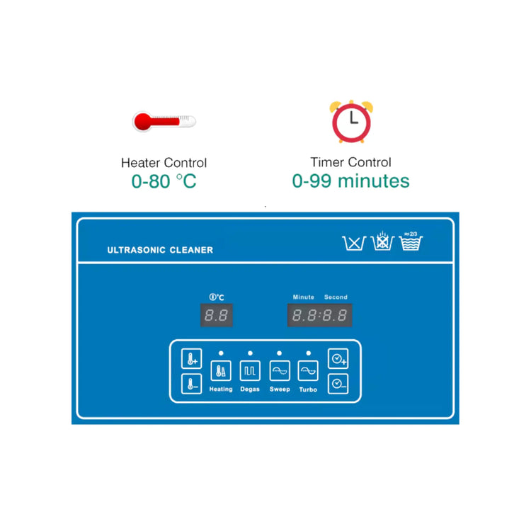 Nettoyeur à ultrasons 6,5L - Acier inoxydable - Robinet de vidange - My Podologie My Podologie 