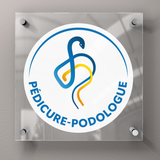 Pedicure-fodterapeut plakette med officielt logo - Plexiglas 45x45cm - Med afstandsstykker