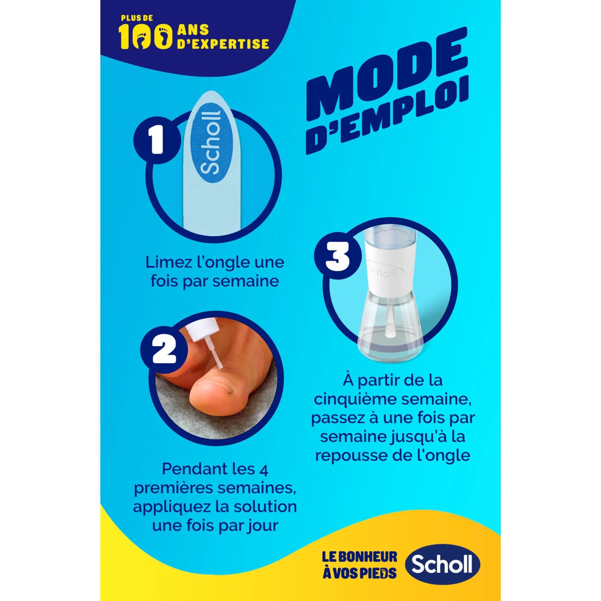 Traitement Mycose de l'Ongle - 2 en 1 - 3,8 ml + 5 limes - Scholl Scholl 